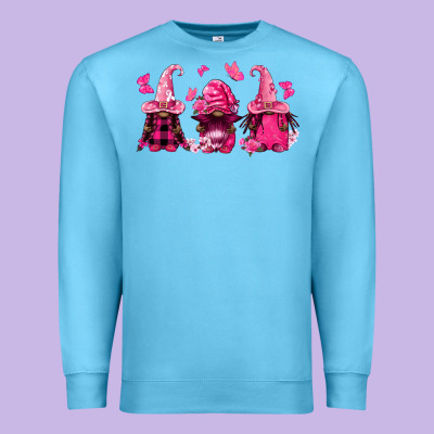 Breast Cancer Afro Gnomies Premium Sweatshirt Designed By Fadigitalartstudio