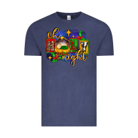 Vintage Denim oh holy night with baby jesus for christmas Vintage Tee - MaliasSmallBusiness