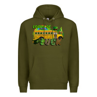 Army Green Loads of luck School bus Premium Hoodie - CowGirlArtShop