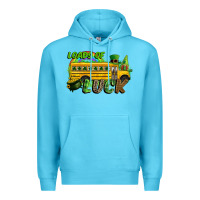 Ocean Blue Loads of luck School bus Premium Hoodie - CowGirlArtShop