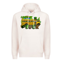 Pale Pink Loads of luck School bus Premium Hoodie - CowGirlArtShop