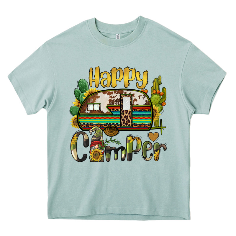 Happy Camper Caravan And Gnome Heavy Core Tee by BarkalooDesign | Teevron