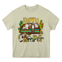 Mossy happy camper caravan and gnome Heavy Core Tee - BarkalooDesign