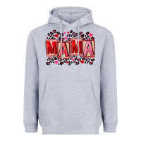 Heather Grey Pink leopard mama Heavyweight Hoodie - FaDigitalArtStudio