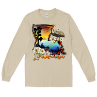 Mushroom louisiana  sunset map magnolia Long Sleeve Tee - BarkalooDesign