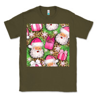 Army Green christmas santa claus and gift box seamless pattern bbs Classic Tee - BundleAndBundleShop