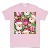 Bubblegum Pink christmas santa claus and gift box seamless pattern bbs Classic Tee - BundleAndBundleShop