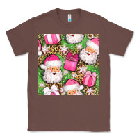 Chestnut christmas santa claus and gift box seamless pattern bbs Classic Tee - BundleAndBundleShop