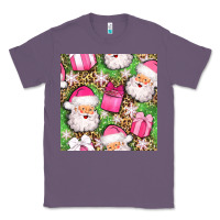 Lavender christmas santa claus and gift box seamless pattern bbs Classic Tee - BundleAndBundleShop