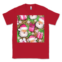 Red christmas santa claus and gift box seamless pattern bbs Classic Tee - BundleAndBundleShop