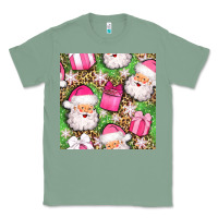 Sage christmas santa claus and gift box seamless pattern bbs Classic Tee - BundleAndBundleShop
