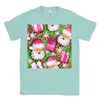 Seafoam christmas santa claus and gift box seamless pattern bbs Classic Tee - BundleAndBundleShop