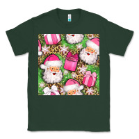 Sports Green christmas santa claus and gift box seamless pattern bbs Classic Tee - BundleAndBundleShop
