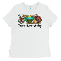 White peace love turkey Ladies Tee - LillyAllenDesigns