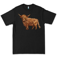 Black highland cow Premium Tee - BarkalooDesign