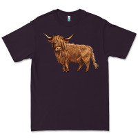 Plum highland cow Premium Tee - BarkalooDesign