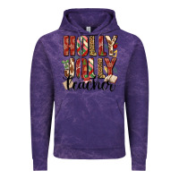 Cloud Purple holly jolly teacher Vintage Hoodie - MaliasSmallBusiness