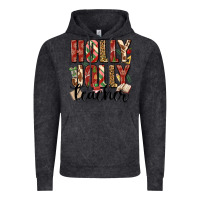 Vintage Black holly jolly teacher Vintage Hoodie - MaliasSmallBusiness