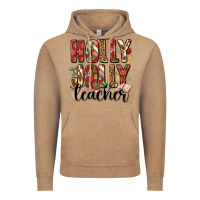 Vintage Coffee holly jolly teacher Vintage Hoodie - MaliasSmallBusiness