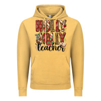 Vintage Mustard holly jolly teacher Vintage Hoodie - MaliasSmallBusiness