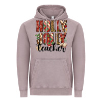 Vintage Zinc holly jolly teacher Vintage Hoodie - MaliasSmallBusiness