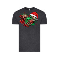 Vintage Black santa paws christmas heart Vintage Tee - MaliasSmallBusiness