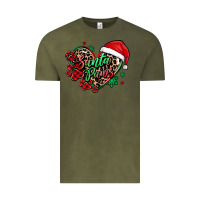 Vintage Olive santa paws christmas heart Vintage Tee - MaliasSmallBusiness