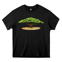 Black acacia tree Heavy Core Tee - LillyAllenDesigns