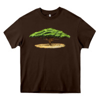 Chocolate Brown acacia tree Heavy Core Tee - LillyAllenDesigns