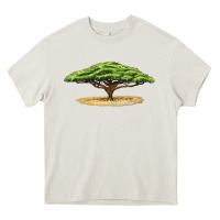 Cream acacia tree Heavy Core Tee - LillyAllenDesigns