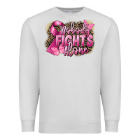 Dove Grey Nobody fights alone Cancer Premium Sweatshirt - FaDigitalArtStudio