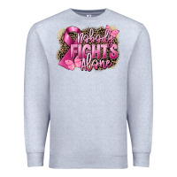 Heather Grey Nobody fights alone Cancer Premium Sweatshirt - FaDigitalArtStudio