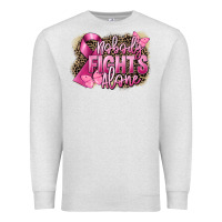 Oatmeal Heather Nobody fights alone Cancer Premium Sweatshirt - FaDigitalArtStudio