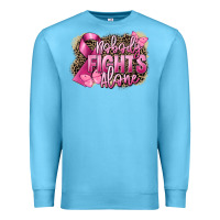 Ocean Blue Nobody fights alone Cancer Premium Sweatshirt - FaDigitalArtStudio