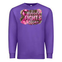Purple Nobody fights alone Cancer Premium Sweatshirt - FaDigitalArtStudio
