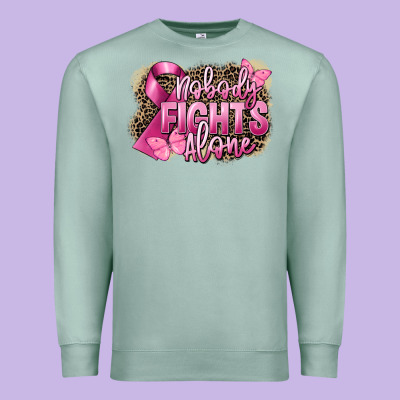 Nobody Fights Alone Cancer Premium Sweatshirt Designed By Fadigitalartstudio