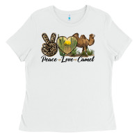 White peace love camel Ladies Tee - LillyAllenDesigns
