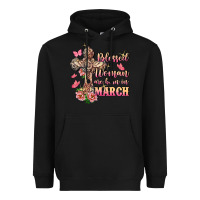 Black Blessed women are born in March Heavyweight Hoodie - FaDigitalArtStudio