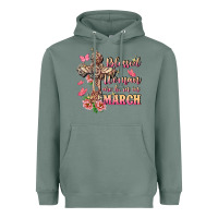 Sage Blessed women are born in March Heavyweight Hoodie - FaDigitalArtStudio