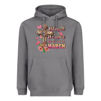 Storm Blessed women are born in March Heavyweight Hoodie - FaDigitalArtStudio