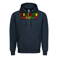 Navy freedom juneteenth Zipper Hoodie - CowGirlArtShop