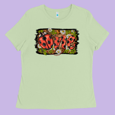 Ladybug One Background Ladies Tee Designed By Barkaloodesign