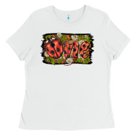 White ladybug one background Ladies Tee - BarkalooDesign