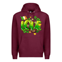 Burgundy Love St. Patrick's Day Premium Hoodie - HowdyJamesFarm