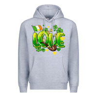 Heather Grey Love St. Patrick's Day Premium Hoodie - HowdyJamesFarm