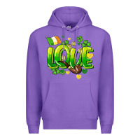 Purple Love St. Patrick's Day Premium Hoodie - HowdyJamesFarm