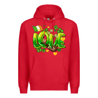 Red Love St. Patrick's Day Premium Hoodie - HowdyJamesFarm