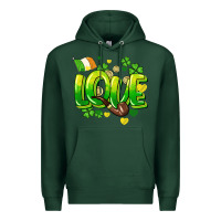 Sports Green Love St. Patrick's Day Premium Hoodie - HowdyJamesFarm