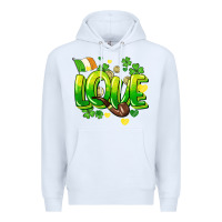 White Love St. Patrick's Day Premium Hoodie - HowdyJamesFarm