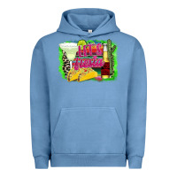 Pigment Pebble Blue Lets Fiesta Urban Hoodie - CowhideDigitalArt